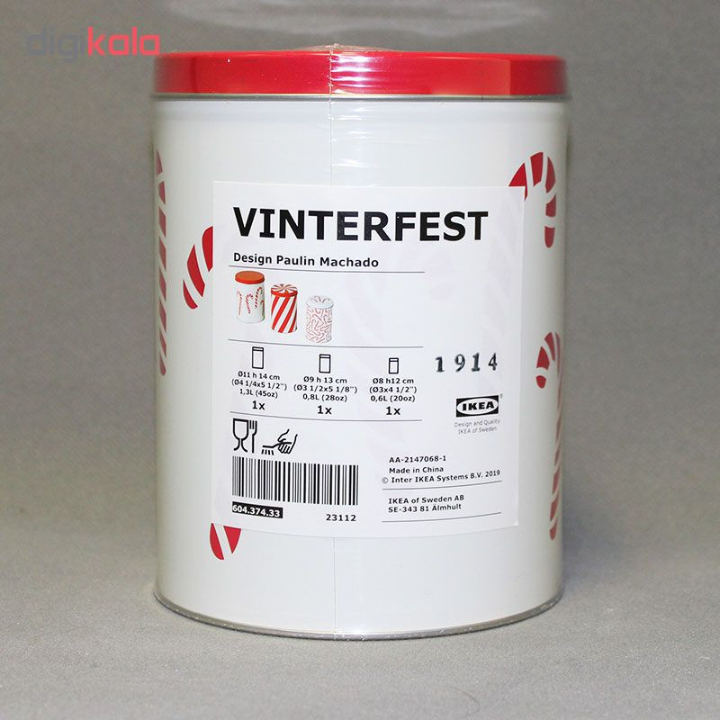جعبه فلزی ایکیا مدل VINTERFEST 604.374.33 مجموعه 3 عددی