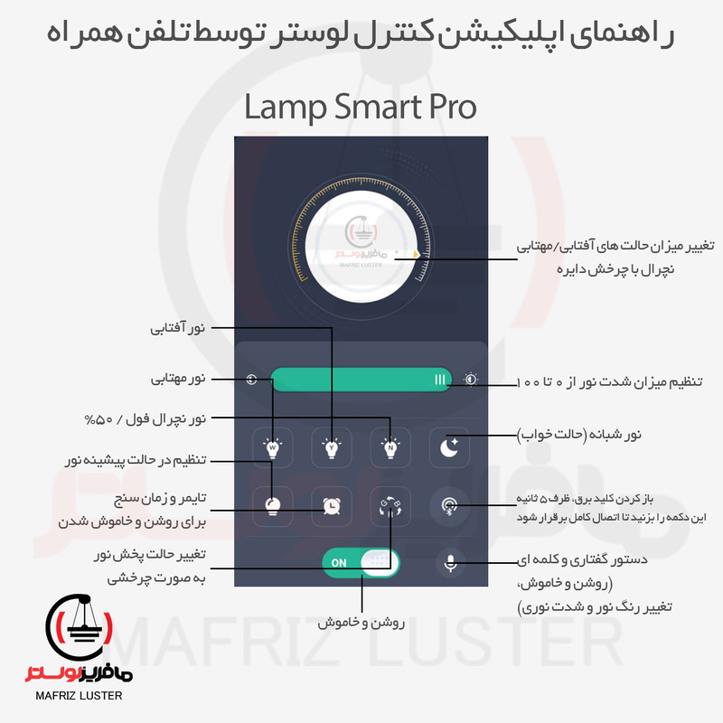لوستر مافریز مدل مدرن کد TN3-250
