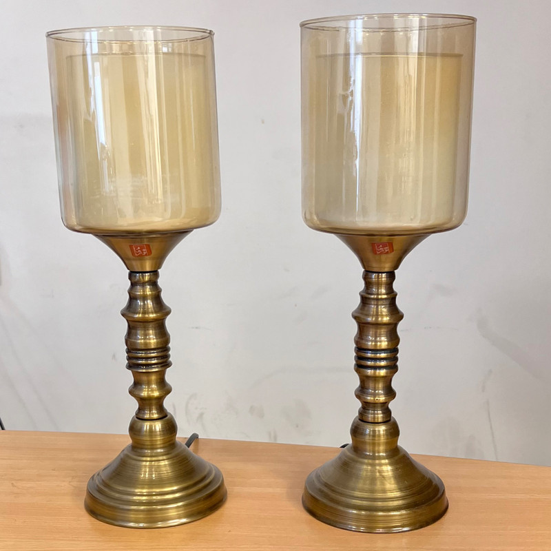 چراغ رومیزی نورهام مدل NHM-STN-2GLS مجموعه ۲ عددی