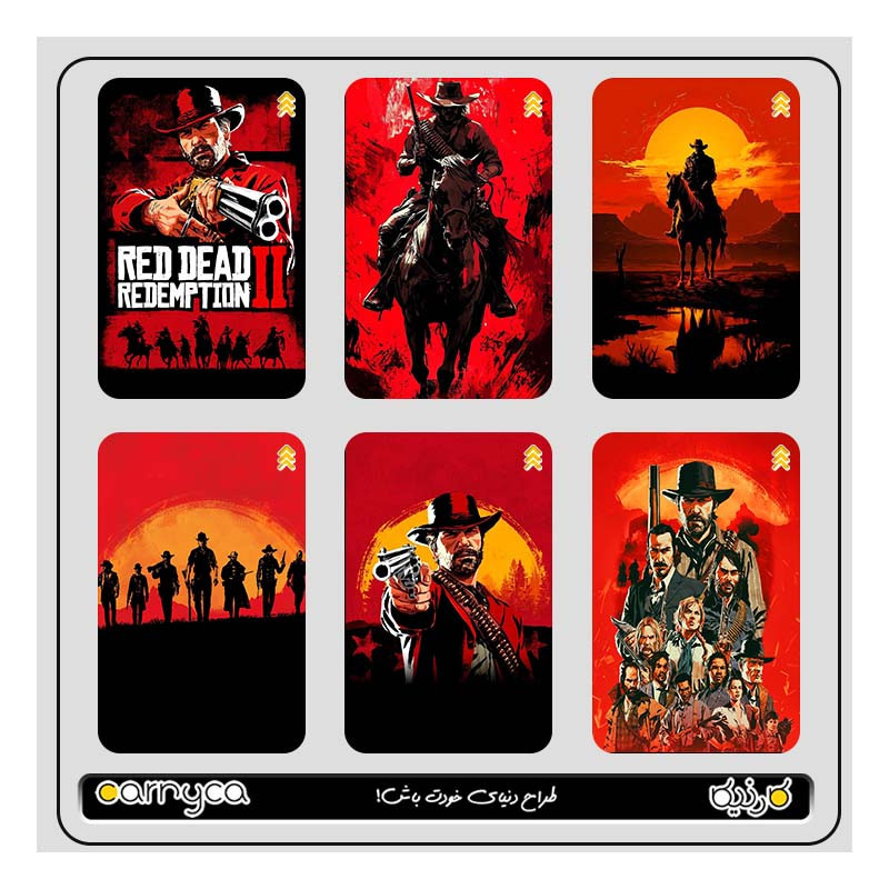 استيکر کارت کارنيکا طرح رد دد Red Dead Redemption کد 52115 مجموعه 6 عددی