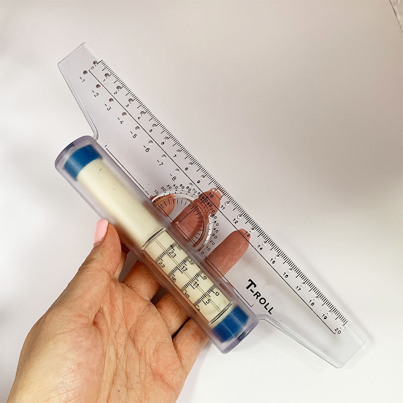 خط کش 20 سانتی متری مدل T-Roll مجموعه دو عددی