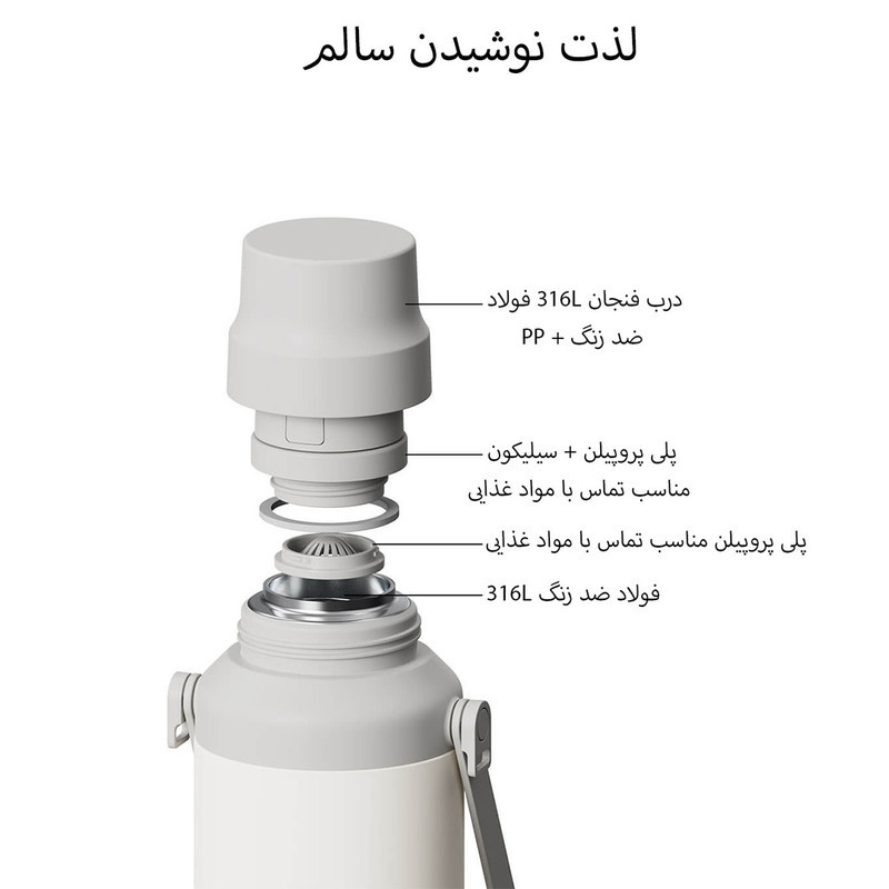 فلاسک میجیا مدل MJDDB01PL گنجایش 1 لیتر