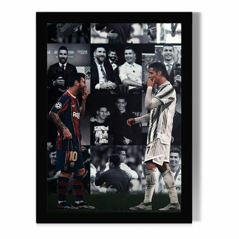 تابلو مدل دیواری طرح رونالدو و مسی Ronaldo and Messi کد FD494