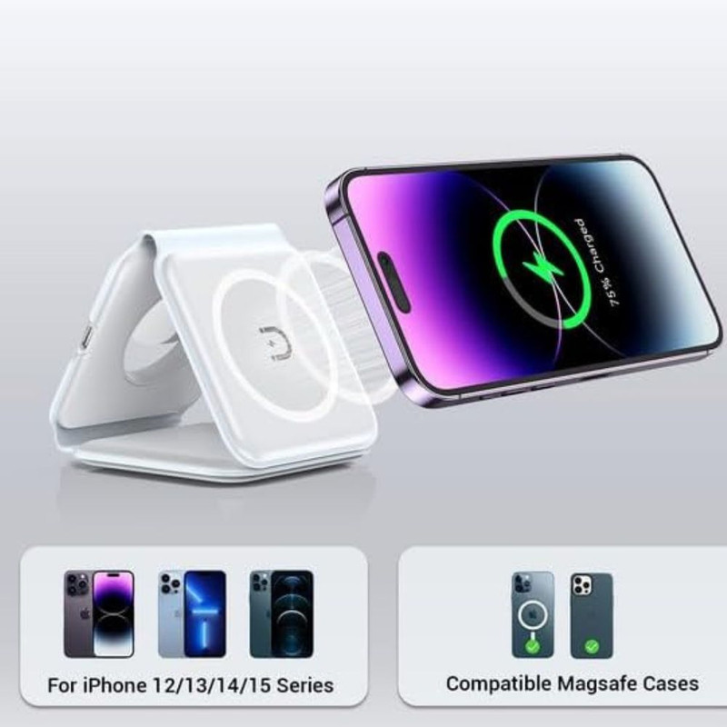 شارژر بی سیم مدل 3in1 magnetic wireless charger