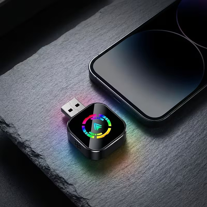کارپلی و اندروید اتو مدل Wireless CarPlayAndroid Auto Q1AS به همراه مبدل USB به USB-C