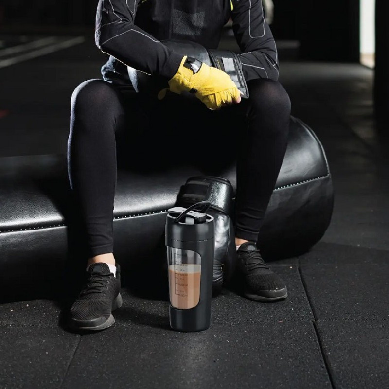 شیکر شارژی قابل حمل گرین لاین مدل Protein Mixer GNPRSH650MBK گنجایش 0.65 لیتر