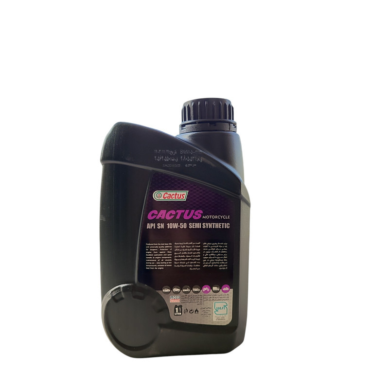 روغن موتور سیکلت نیمه سنتتیک کاکتوس مدل SN 10W-50 حجم 1 لیتر