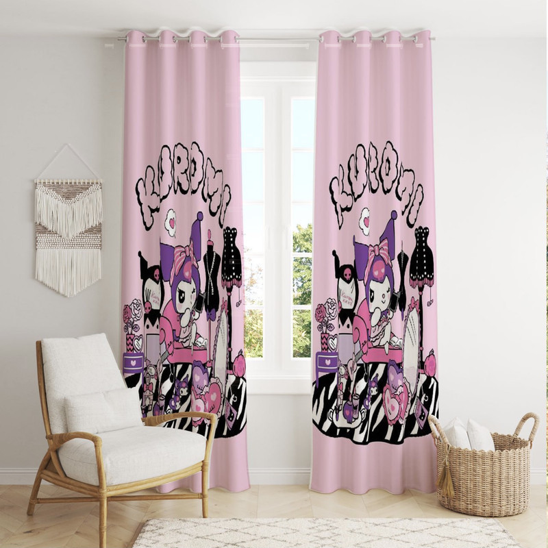پرده مدل کرومی kuromi کد 501 سایز 140×280 سانتی متر
