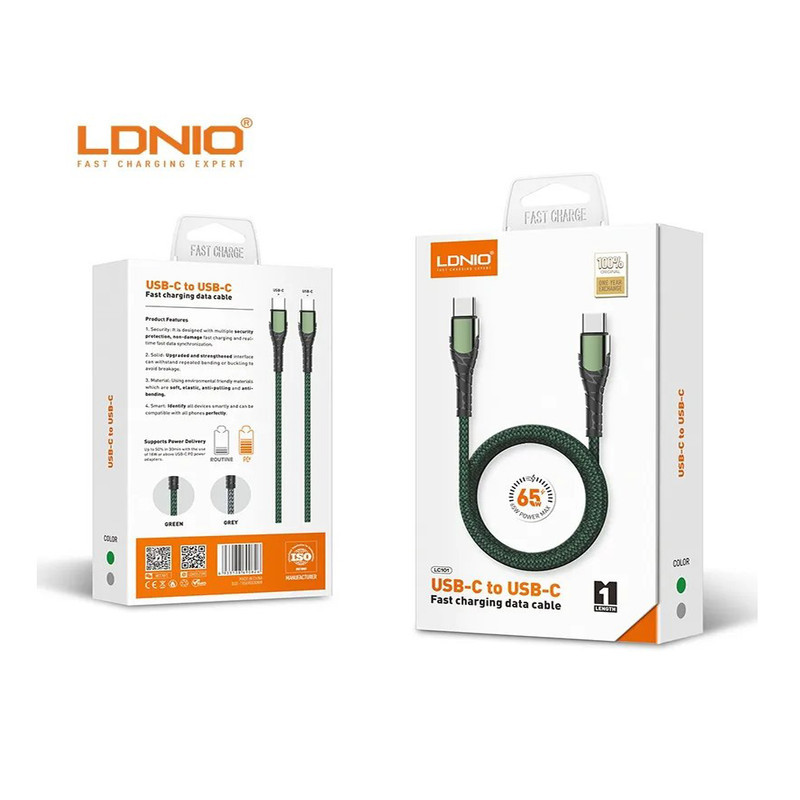 کابل USB-C الدینیو مدل LC101 PD65W طول 1 متر