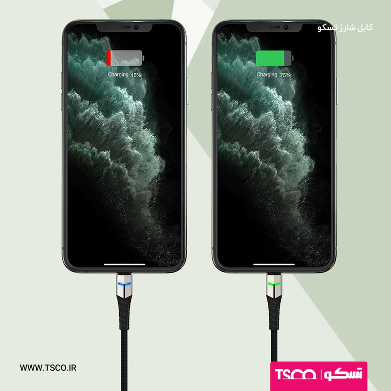 کابل تبدیل USB به USB-C تسکو مدل CC186 طول 1 متر‎