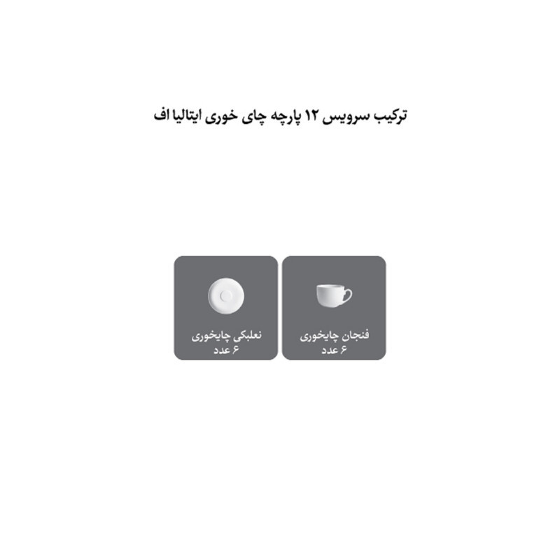 ست فنجان و نعلبکی 12 پارچه چینی زرین ایران مدل  ایتالیا اف 8 گلستان درجه عالی