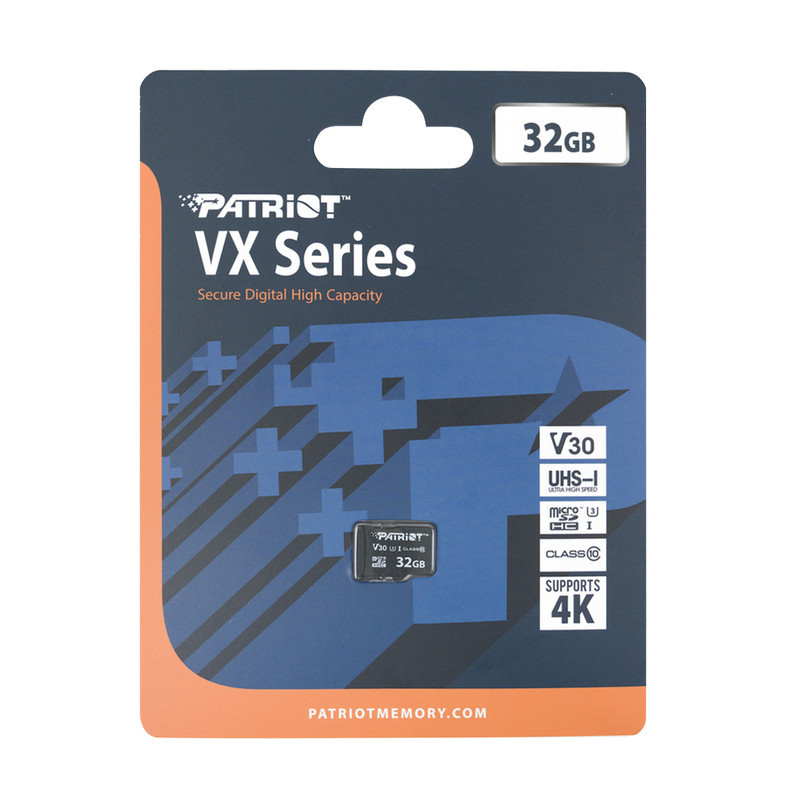 کارت حافظه‌ microSDXC پتریوت مدل VX کلاس 10 استاندارد UHS-I U3-4Kسرعت 90MBps ظرفیت 32 گیگابایت