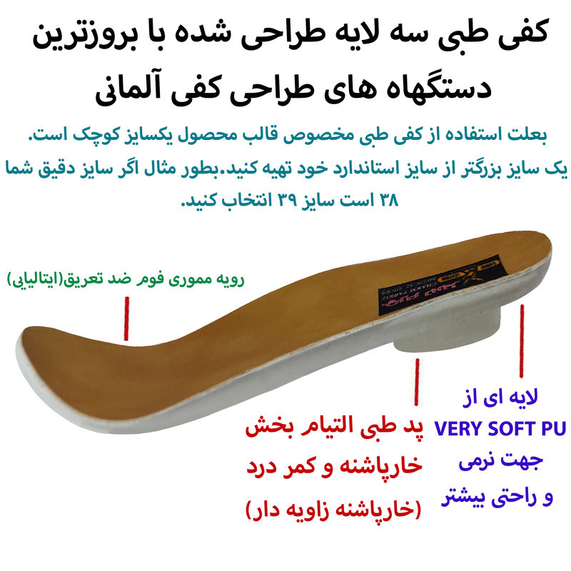 کفش طبی زنانه چرم تبریز مدل ارتوپدی