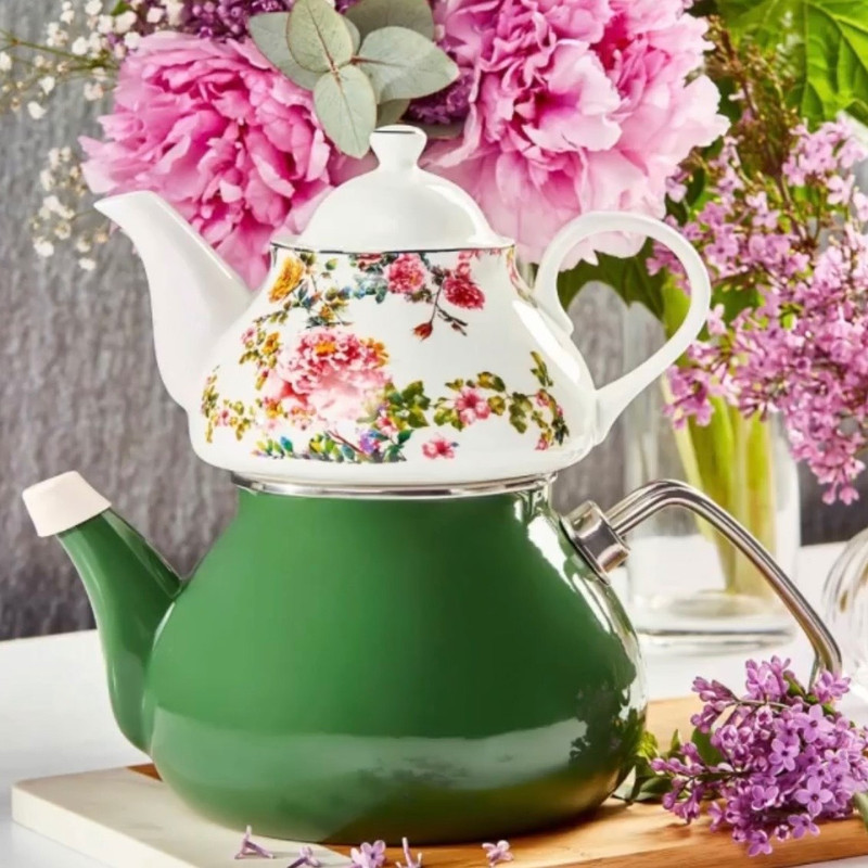 ست کتری و قوری کاراجا مدل Garden گنجایش کتری 1.1 لیتر گنجایش قوری 0.9 لیتر