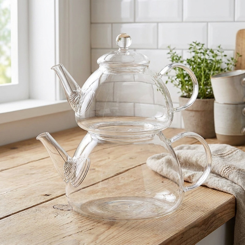 ست کتری و قوری مدل GLASS POT SET
