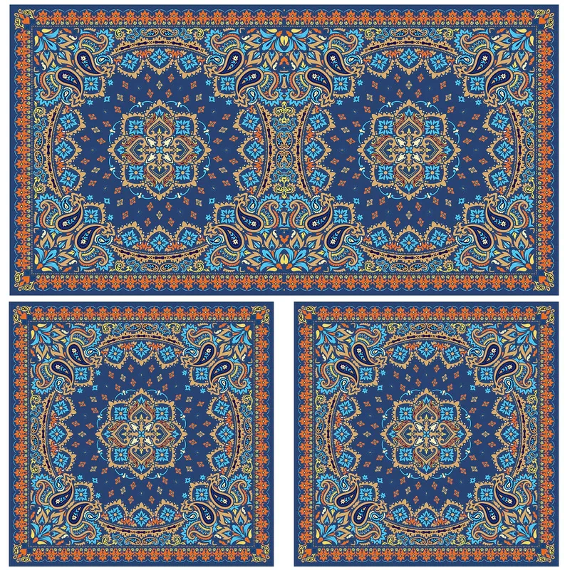 ست رومیزی سه تکه طرح ترمه کد 9962