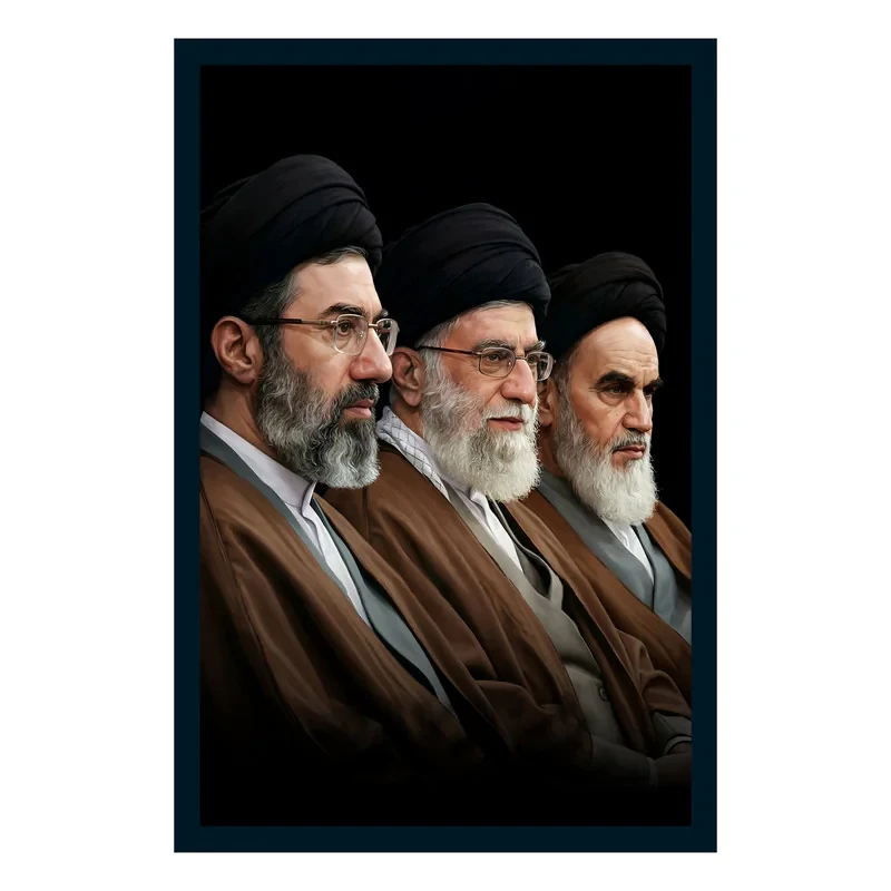 تابلو بکلیت طرح رهبر شهید  حضرت آیت الله خامنه ای مدل B-S10614 فریم مشکی