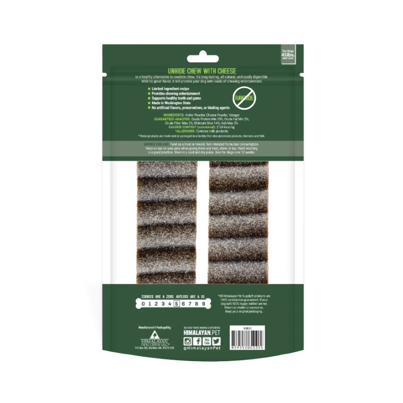 تشویقی سگ نژاد بزرگ هیمالین مدل Unhide Rawhide Alternative Chew Large جویدنی طعم بادام زمینی وزن 283 گرم
