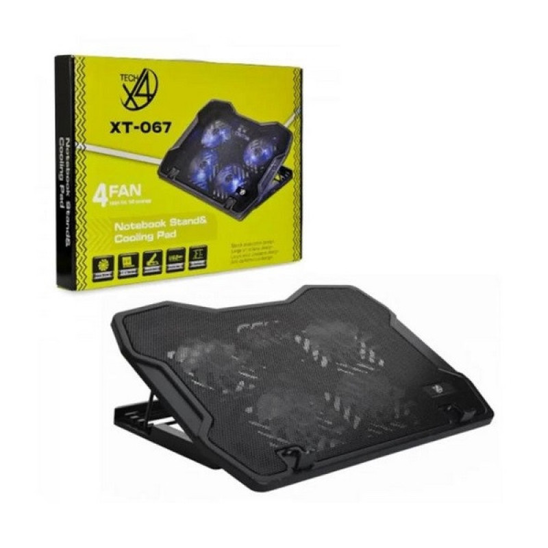 پایه خنک‌کننده لپ‌تاپ ایکس فورتک مدل XT-067 دارای چهار عدد فن مناسب برای لپ تاپ‌های 12.1 تا 17 اینچی