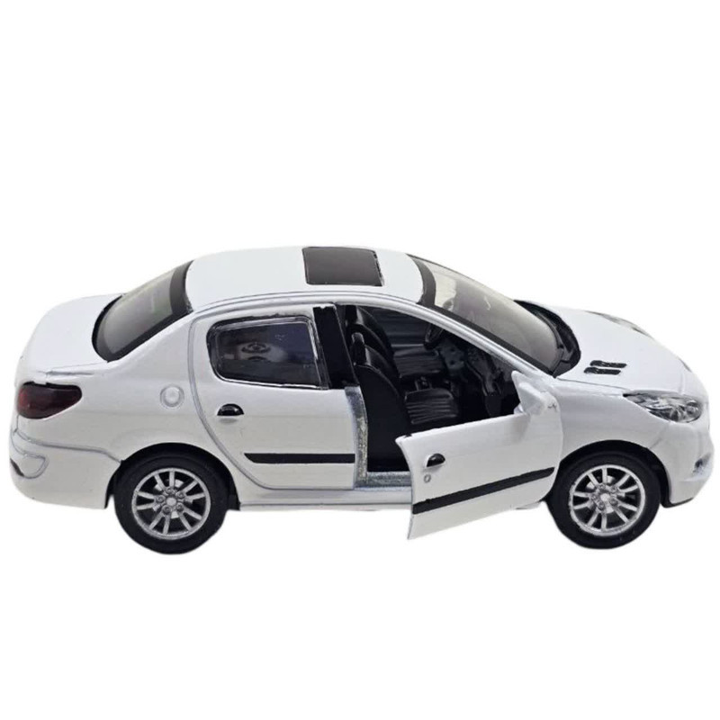 ماشین بازی ناب سل مدل پژو 207 فلزی موزیکال چراغدار عقب کش کد Peugeot 207 metallic musical with pull-back lights