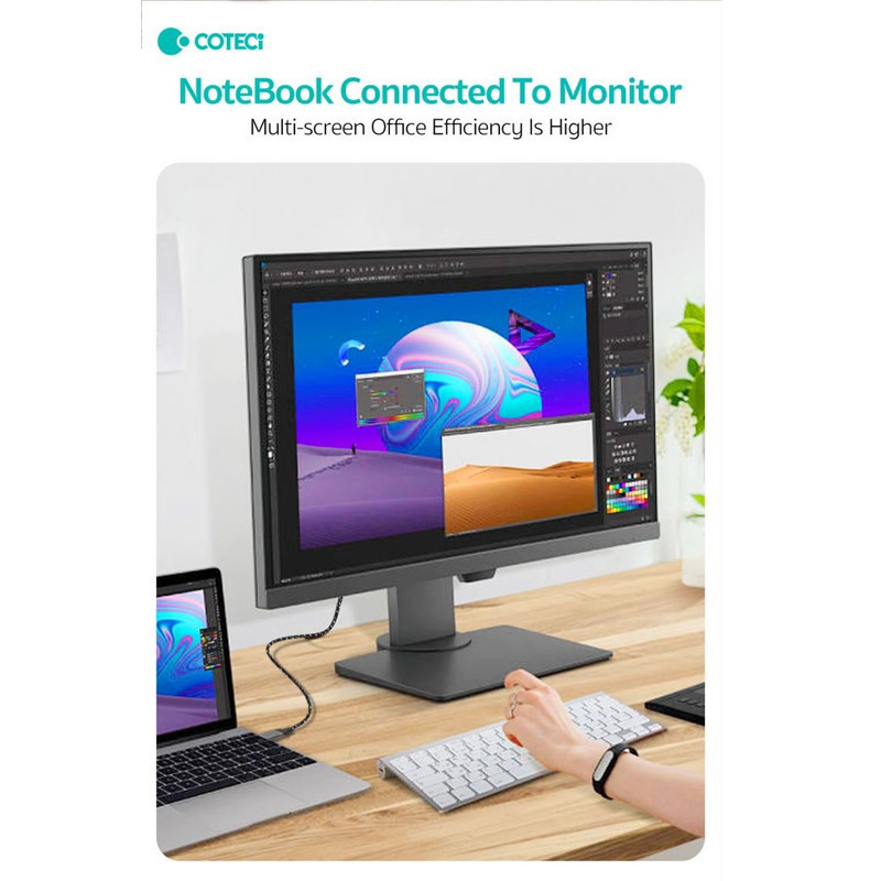 کابل تبدیل HDMI به USB-C کوتسی  مدل 87411 طول 2 متر