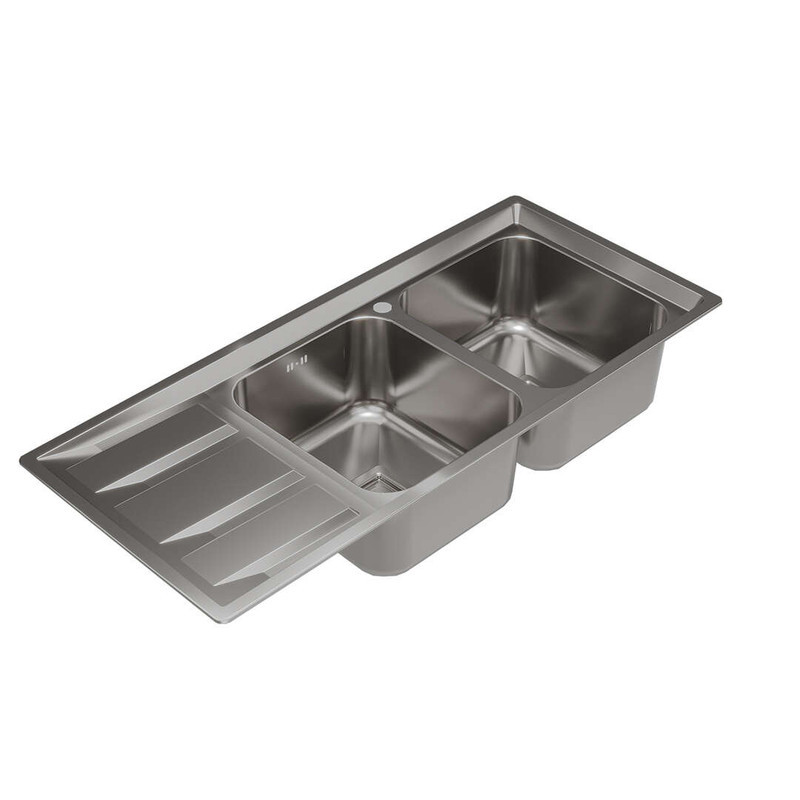 سینک ظرفشویی استیل توکار دو لگنه کن مدل 6132L