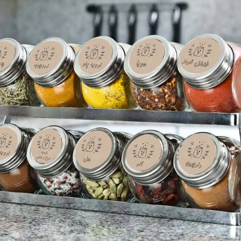استیکر مدل ادویه و حبوبات بسته 54 عددی