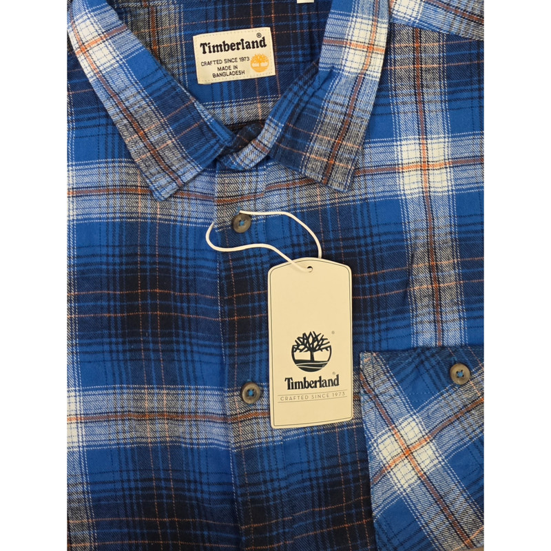 پیراهن مردانه آستین بلند چهارخانه تیمبرلند مدل FLANNEL-BL