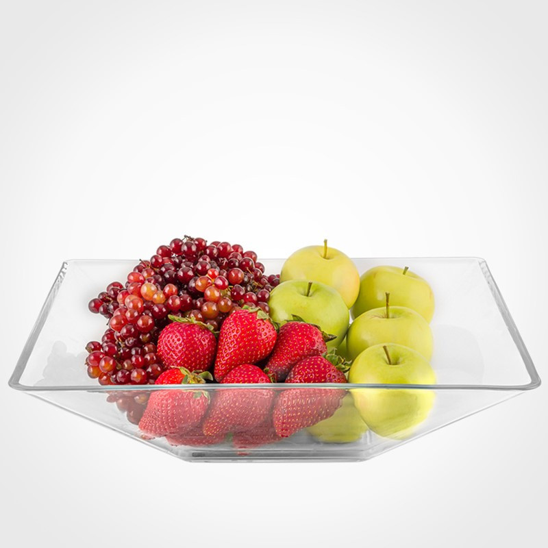 ظرف پذیرایی لیمون میوه‌خوری و شیرینی‌خوری شیشه‌ای مدل 2253، قابل شستشو در ماشین ظرفشویی، بدون دستگیره، وزن 1700 گرم، ابعاد 30.5×30.5×8.5 سانتیمتر