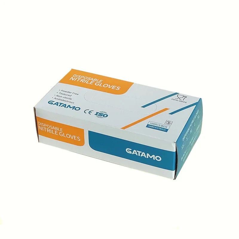دستکش نیتریل غیر پودری گاتامو مدل PMP102 سایز متوسط (M) بسته 100 عددی