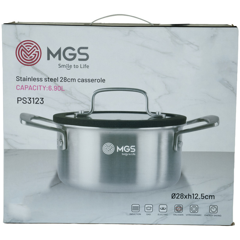 قابلمه استیل ام جی اس مدل کف لیزری PS3123 سایز 28