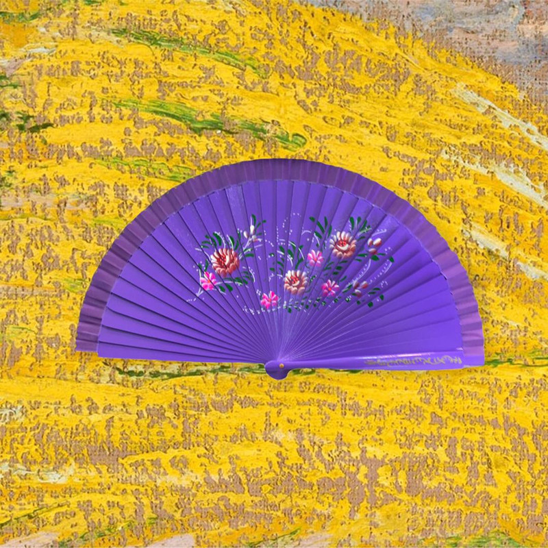 بادبزن مدل چوبی گلدار