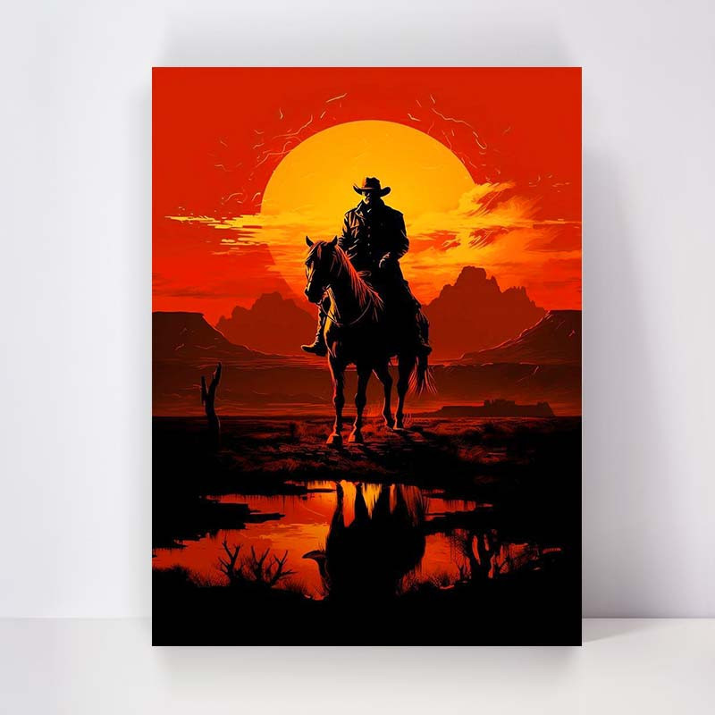 تابلو شاسي کارنيکا طرح رد دد Red Dead Redemption کد 89610 مجموعه 4 عددی