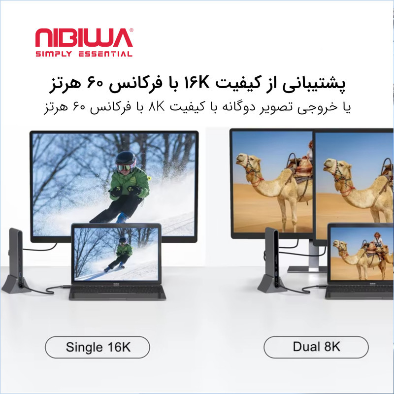 کابل USB-C نیبیوا مدل USB4 V2 ThunderBolt 5 طول 1 متر