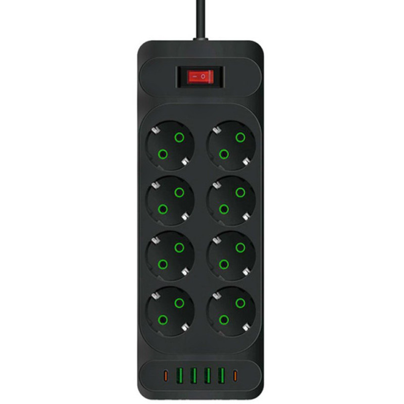 چندراهی برق پاورسوکت مدل F34u Type-C هشت خانه