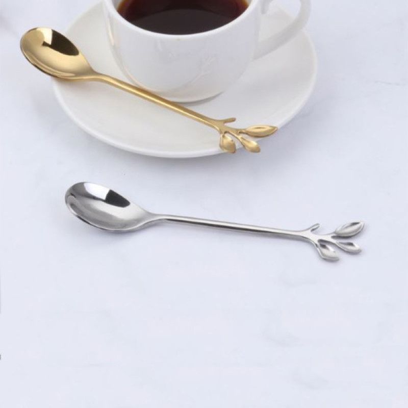 قاشق چای خوری مدل گلبرگ بسته دو عددی