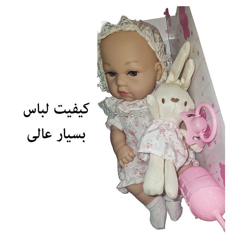 عروسک می می مدل موزیکال گوشتی طرح نوزاد کد 201-15  طول 29 سانتی‌متر