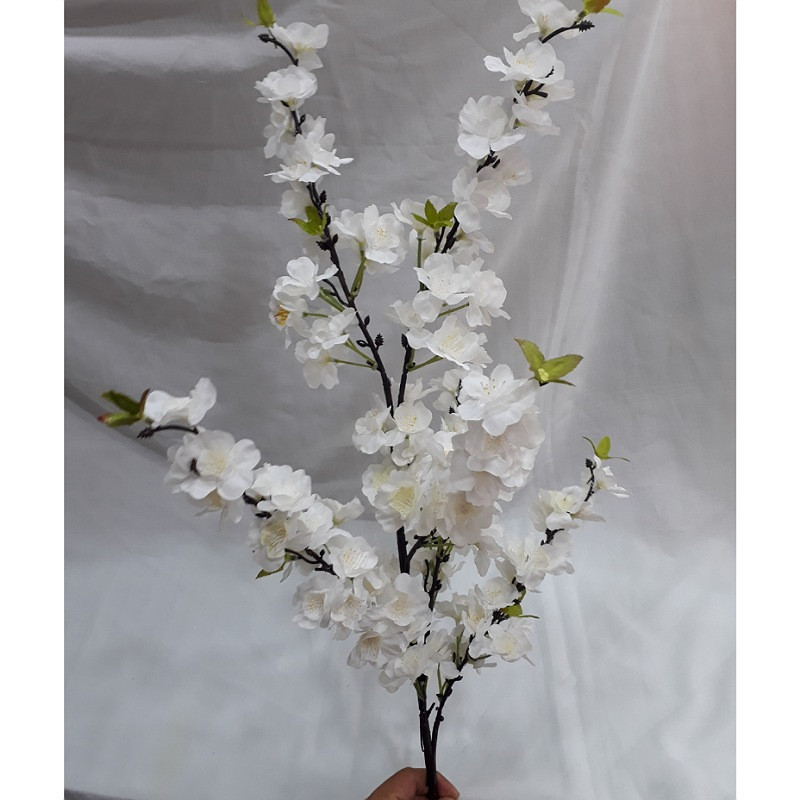 گل مصنوعی شاخه شکوفه گیلاس مدل PA_1084 با ابعاد 30×30×110 سانتی‌متر و وزن 600 گرم، از جنس پارچه