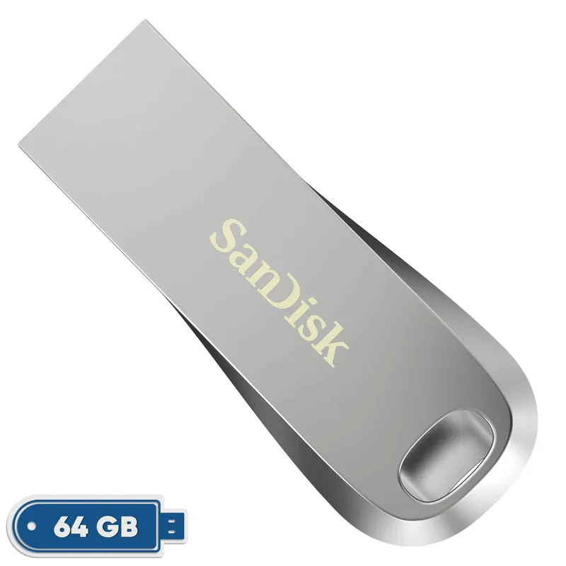 فلش مموری سن دیسک Ultra Luxe ظرفیت 64 گیگابایت با رابط USB 3.1 سرعت خواندن تا 150 مگابایت بر ثانیه، بدنه فلزی مقاوم، پشتیبانی از نرم‌افزار رمزگذاری اطلاعات