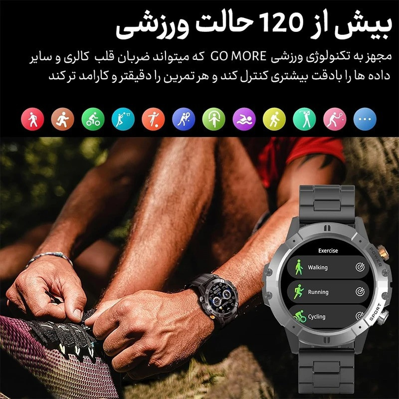 ساعت هوشمند 1.52 اینچی مدل C29 به همراه بند سیلیکونی
