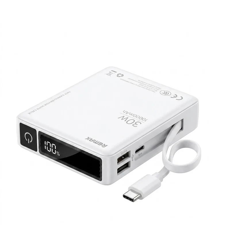 پاوربانک 30 وات ریمکس مدل  RPP-86  ظرفیت 10000 میلی‌آمپرساعت