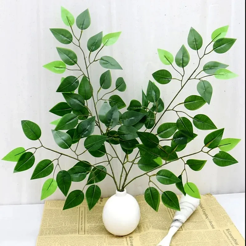 گل مصنوعی بوته برگ درخت بنیان، بسته 12 عددی، ابعاد 15×15×60 سانتی‌متر، وزن 100 گرم