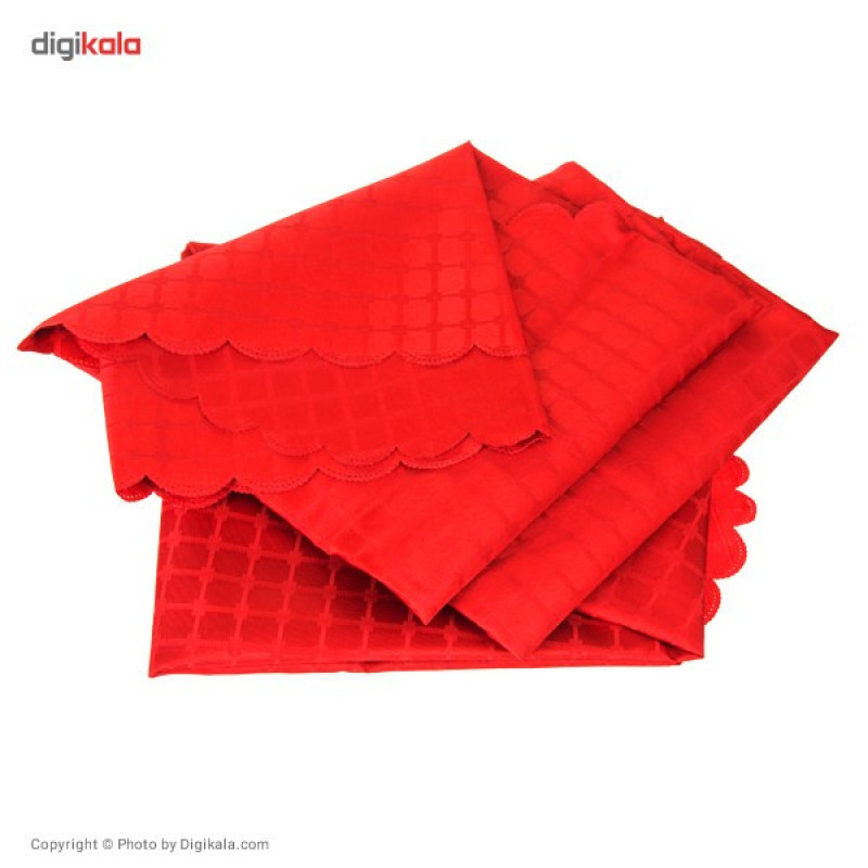 رومیزی پلی استر مستطیلی 220 × 150 رزین تاژ طرح چهارخونه