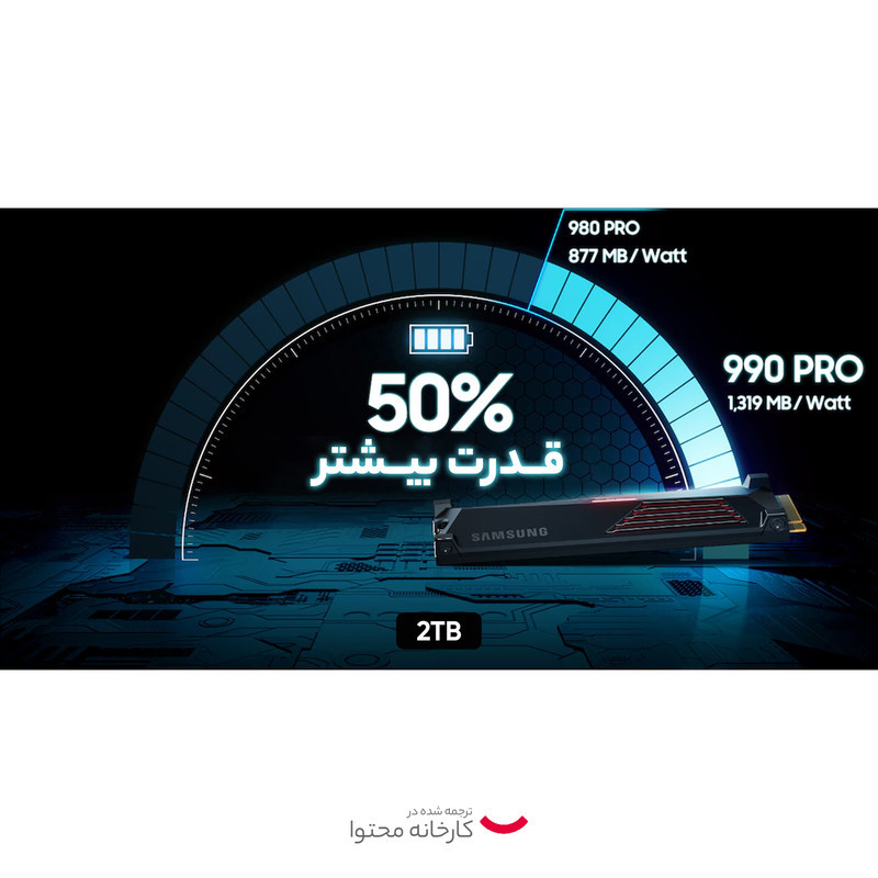 اس اس دی اینترنال PCIe Gen4 x4 سامسونگ مدل 990PRO with Heatsink ظرفیت 2 ترابایت