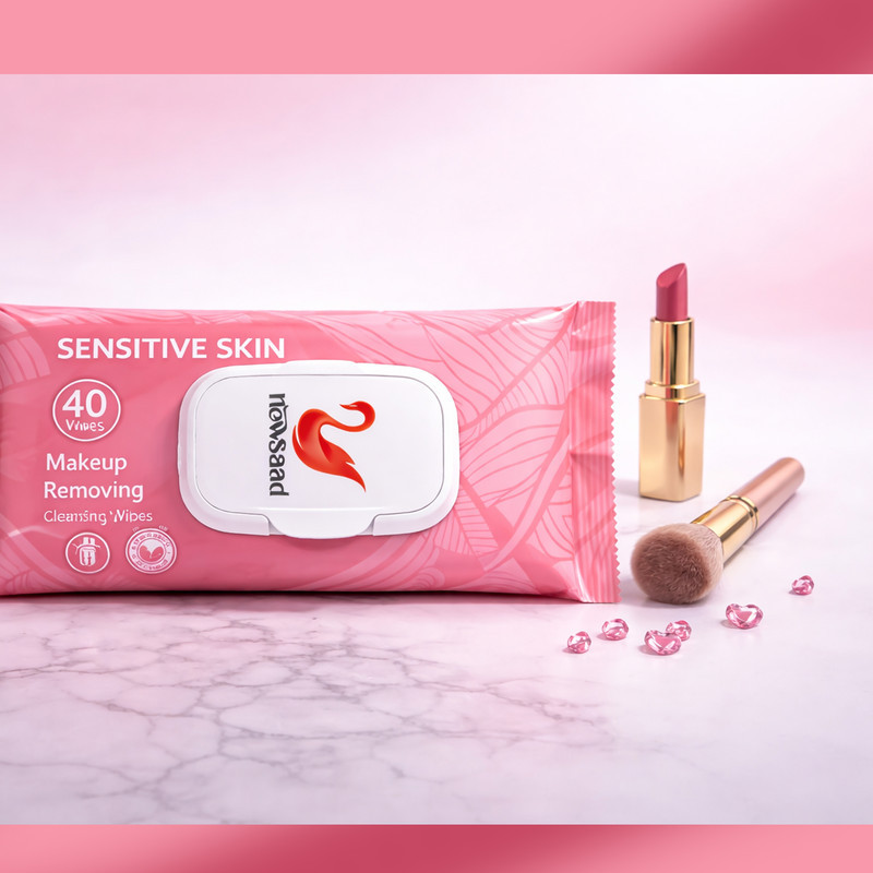 دستمال پاک کننده آرایش نیوساد مدل Sens40-03 سه بسته 40 عددی