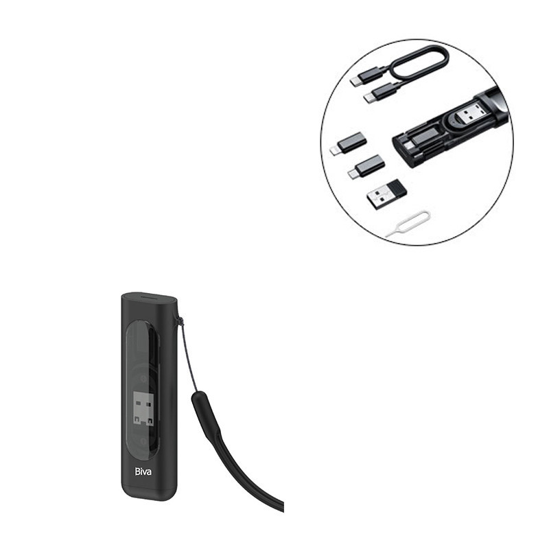 کابل تبدیل USB-CUSB به لایتنینگUSB-CMicroUSB بیوا مدل C-17 طول 0.28 متر