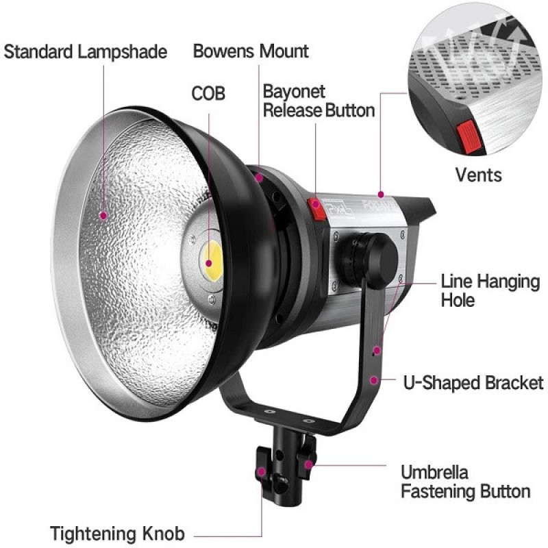 نور ثابت ال ای دی پیکسل مدل COB Video Light C150
