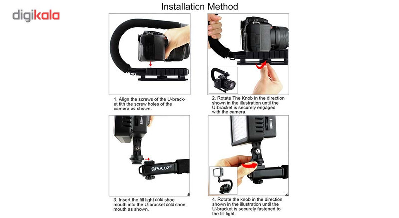 دسته لرزشگیر فیلم برداری پلوز مدل C-Shape  مناسب برای دوربین ورزشی گوپرو و دوربین عکاسی