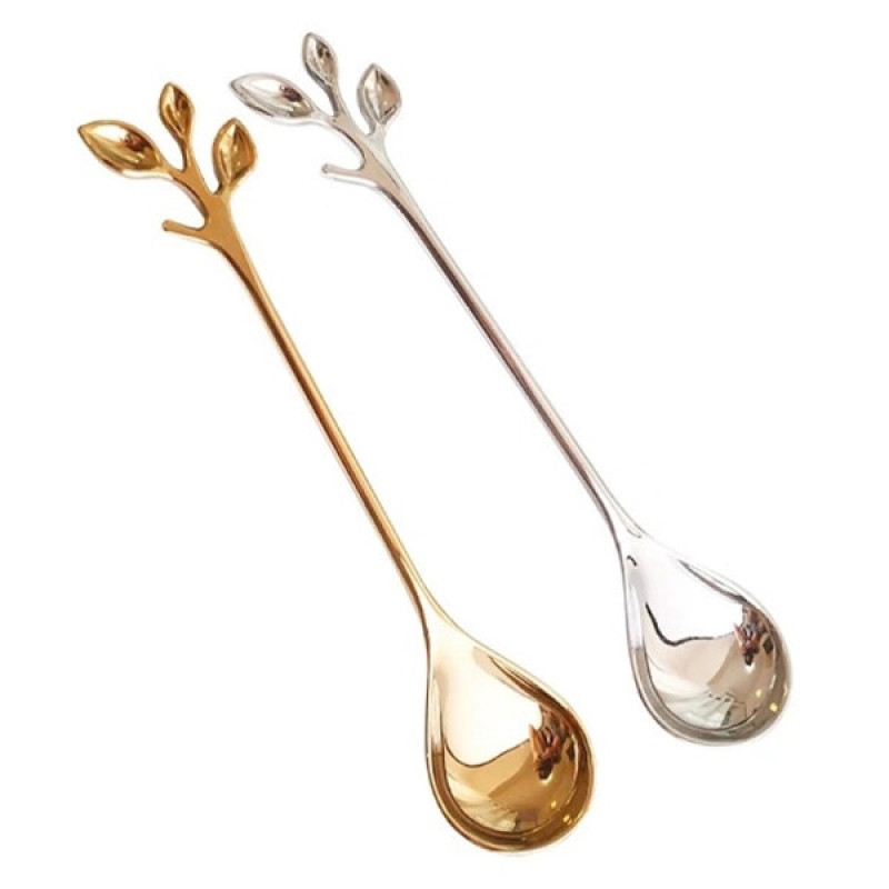 قاشق چای خوری مدل گلبرگ بسته دو عددی