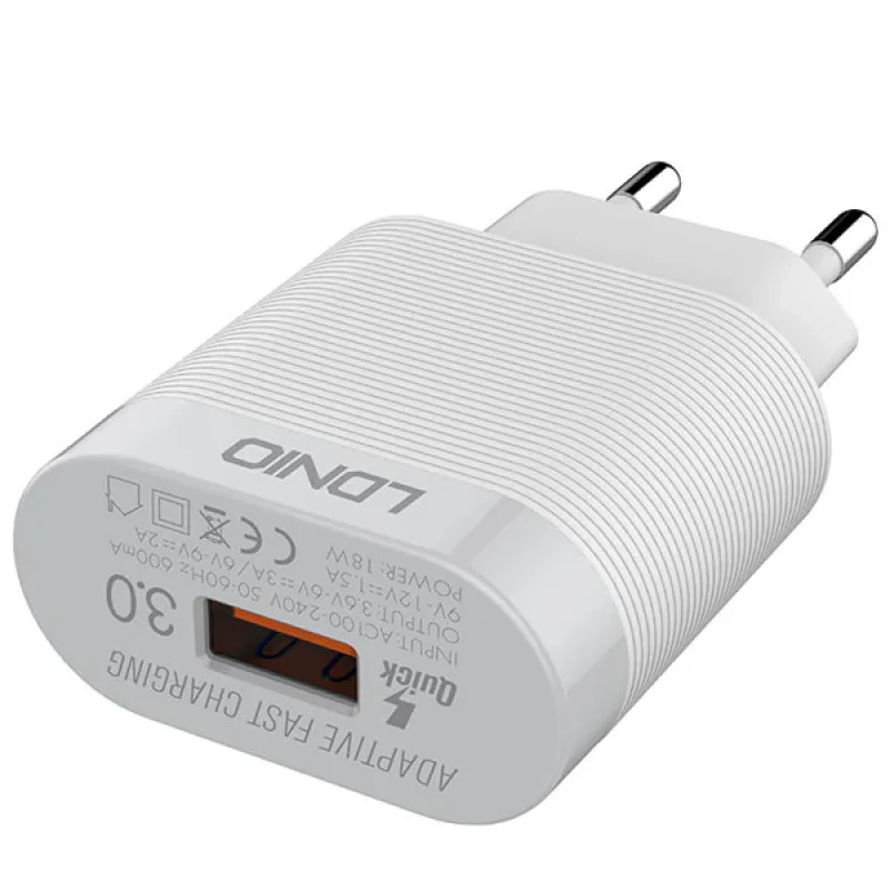 شارژر دیواری الدینیو مدل A303Q به همراه کابل تبدیل USB-C